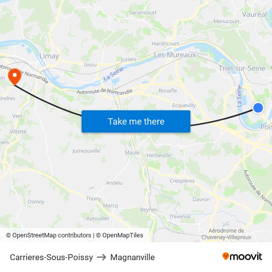 Carrieres-Sous-Poissy to Magnanville map