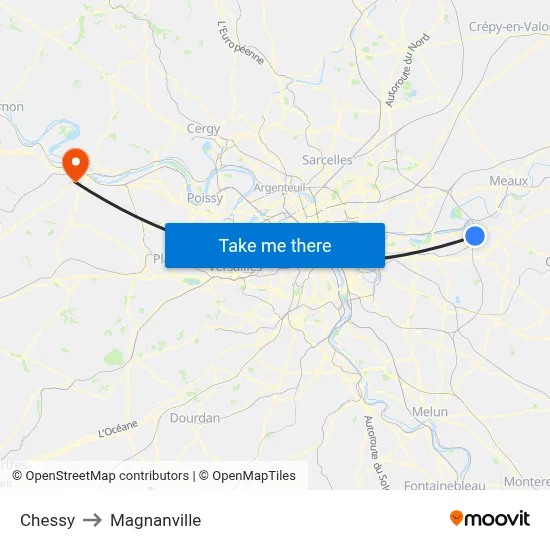 Chessy to Magnanville map