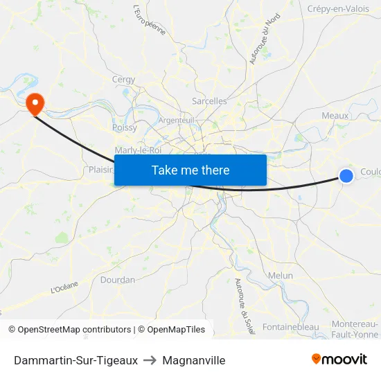 Dammartin-Sur-Tigeaux to Magnanville map