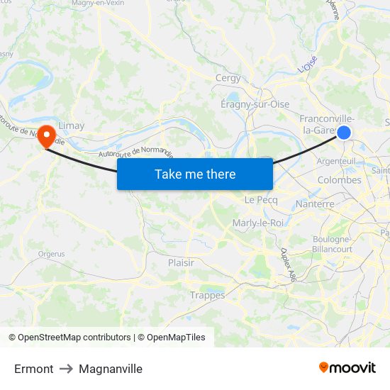 Ermont to Magnanville map