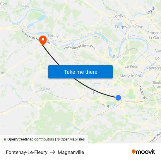 Fontenay-Le-Fleury to Magnanville map