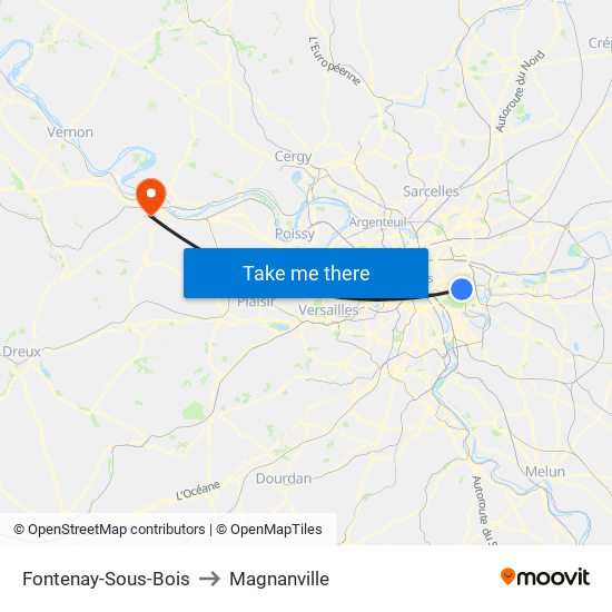 Fontenay-Sous-Bois to Magnanville map