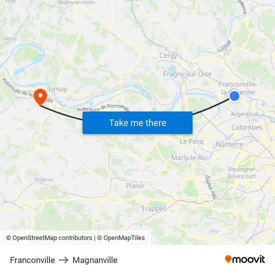 Franconville to Magnanville map