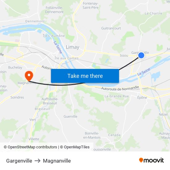 Gargenville to Magnanville map