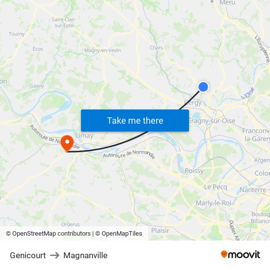 Genicourt to Magnanville map