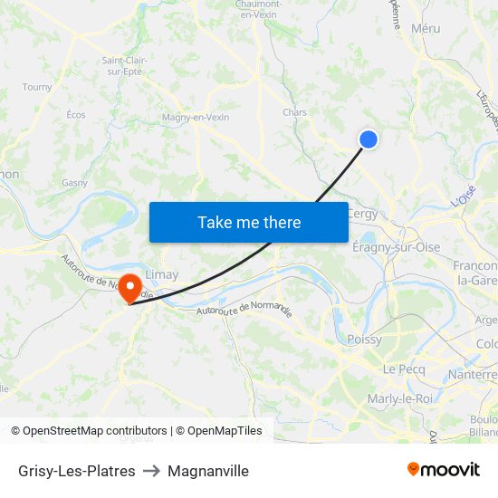 Grisy-Les-Platres to Magnanville map