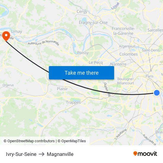 Ivry-Sur-Seine to Magnanville map