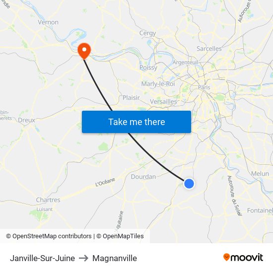 Janville-Sur-Juine to Magnanville map