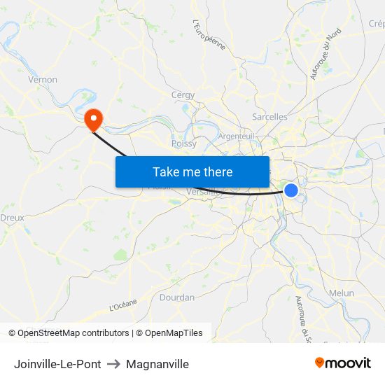 Joinville-Le-Pont to Magnanville map