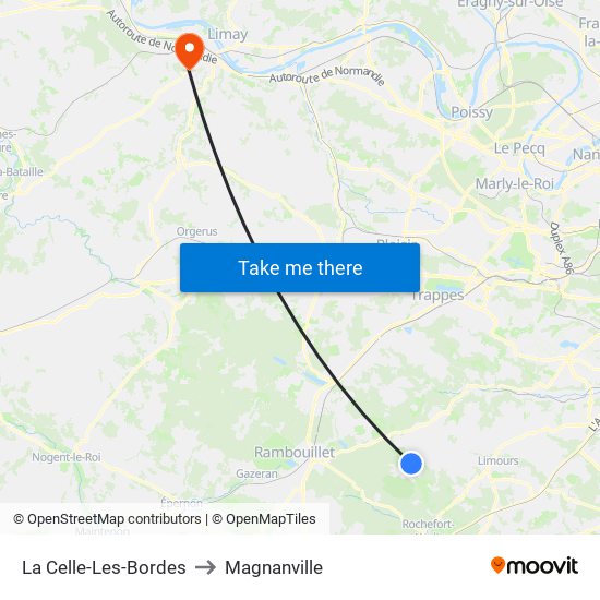 La Celle-Les-Bordes to Magnanville map