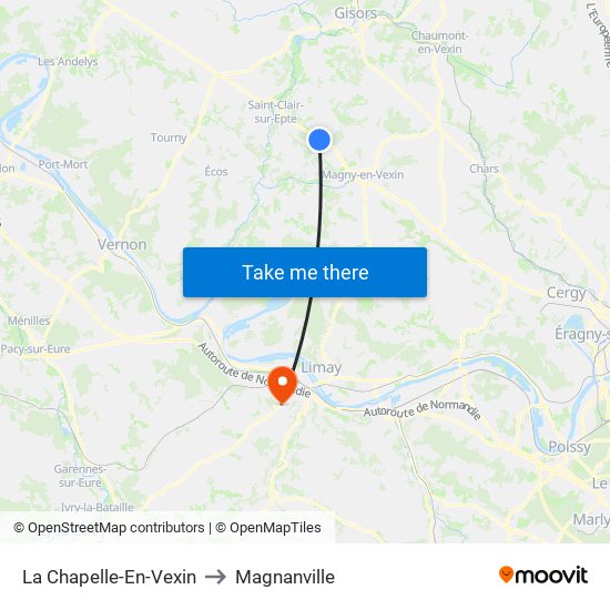 La Chapelle-En-Vexin to Magnanville map