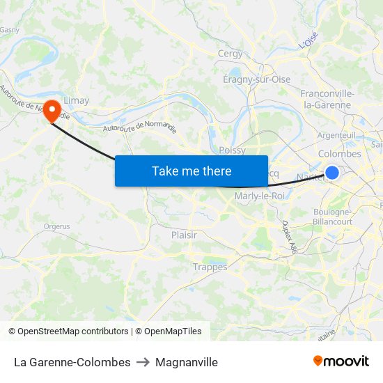 La Garenne-Colombes to Magnanville map