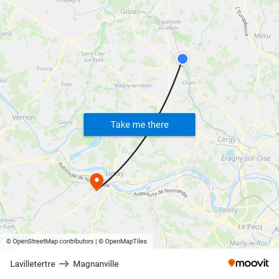 Lavilletertre to Magnanville map