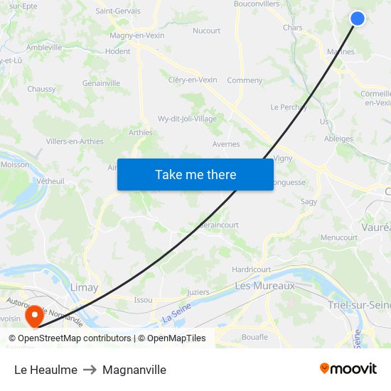 Le Heaulme to Magnanville map