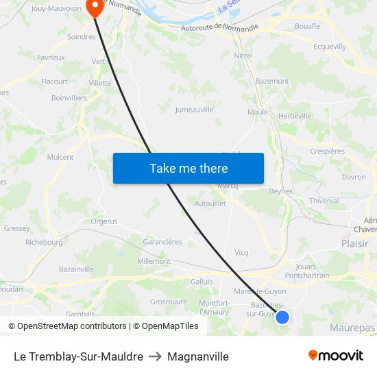 Le Tremblay-Sur-Mauldre to Magnanville map
