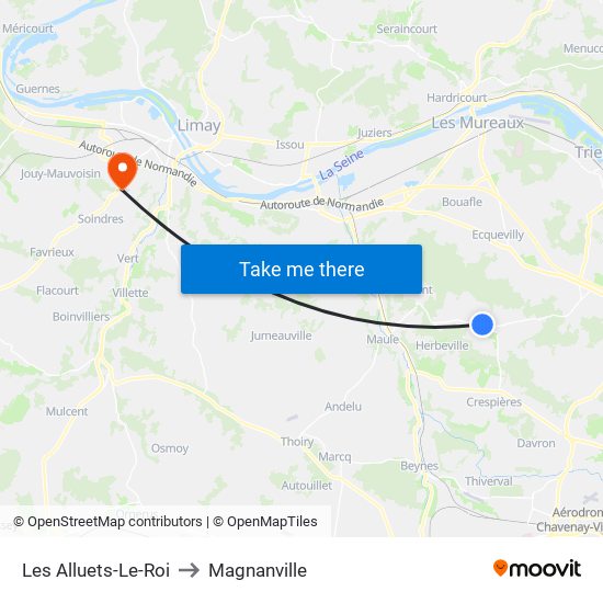 Les Alluets-Le-Roi to Magnanville map