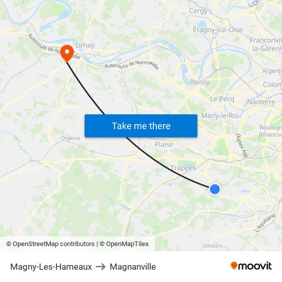 Magny-Les-Hameaux to Magnanville map