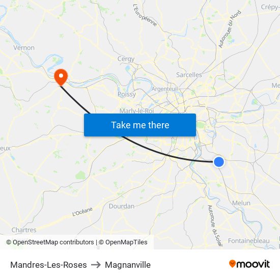 Mandres-Les-Roses to Magnanville map