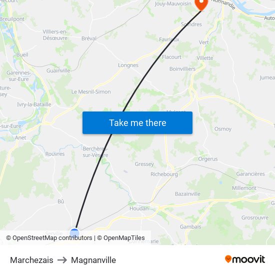 Marchezais to Magnanville map