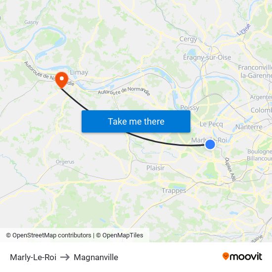 Marly-Le-Roi to Magnanville map