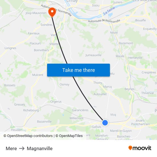 Mere to Magnanville map