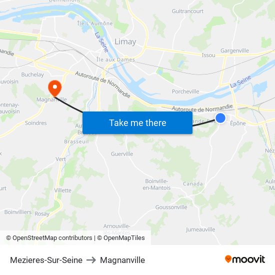 Mezieres-Sur-Seine to Magnanville map