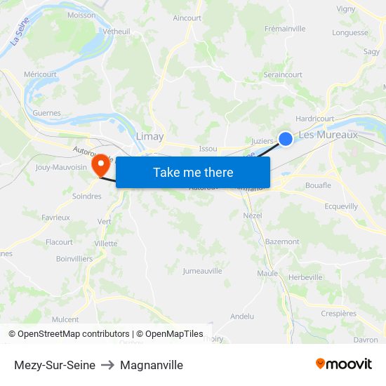 Mezy-Sur-Seine to Magnanville map