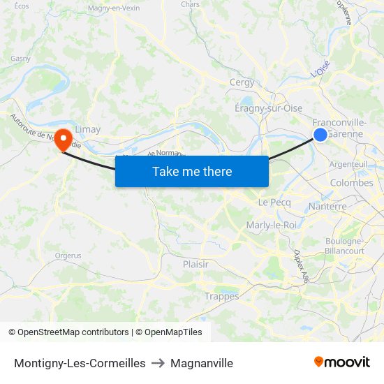 Montigny-Les-Cormeilles to Magnanville map