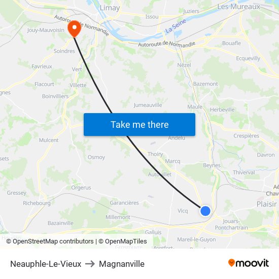 Neauphle-Le-Vieux to Magnanville map