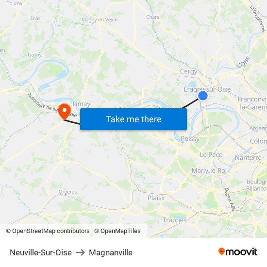 Neuville-Sur-Oise to Magnanville map