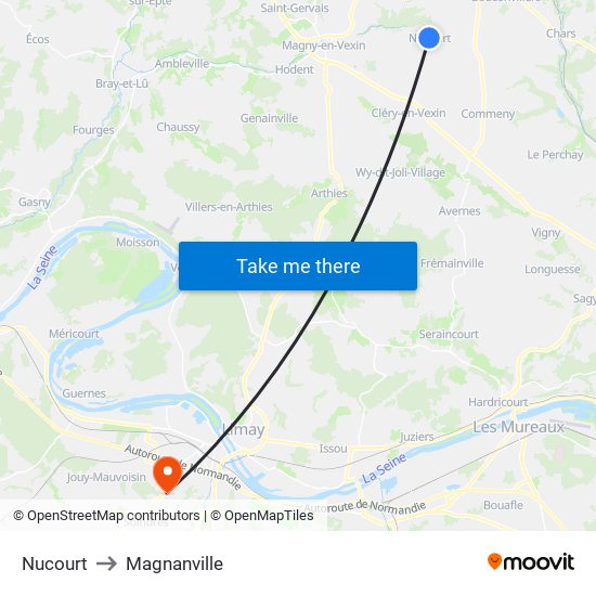 Nucourt to Magnanville map