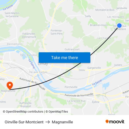 Oinville-Sur-Montcient to Magnanville map