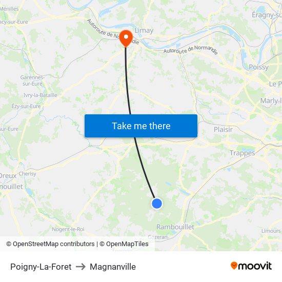 Poigny-La-Foret to Magnanville map