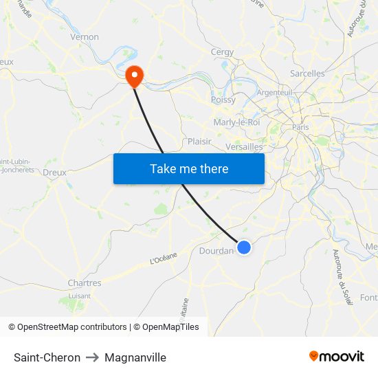 Saint-Cheron to Magnanville map