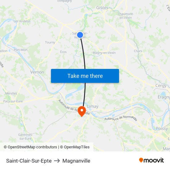 Saint-Clair-Sur-Epte to Magnanville map