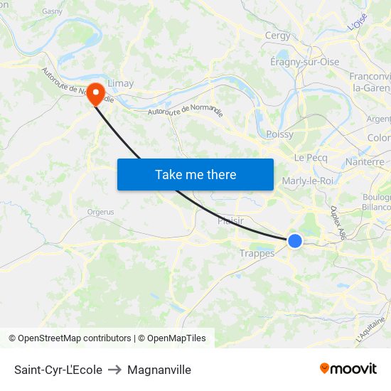 Saint-Cyr-L'Ecole to Magnanville map