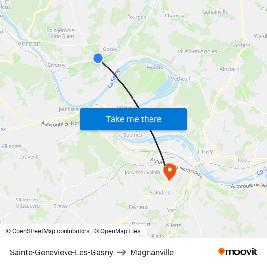 Sainte-Genevieve-Les-Gasny to Magnanville map