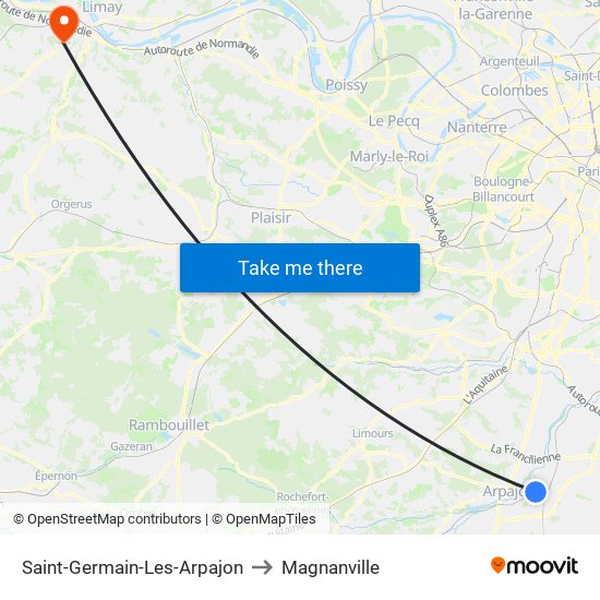 Saint-Germain-Les-Arpajon to Magnanville map