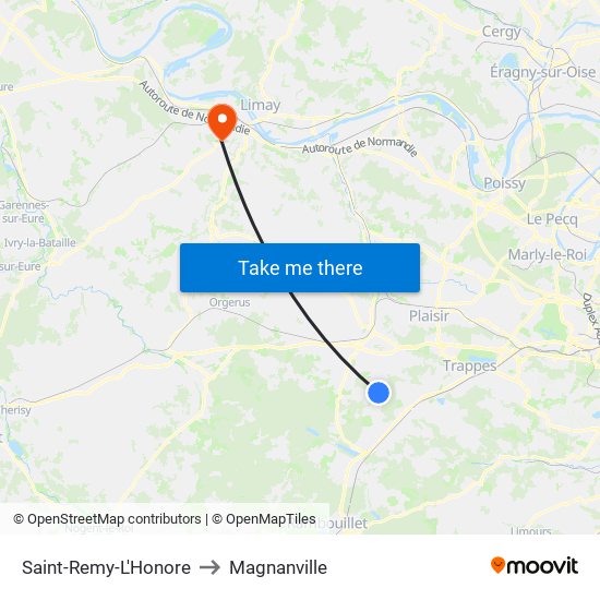Saint-Remy-L'Honore to Magnanville map