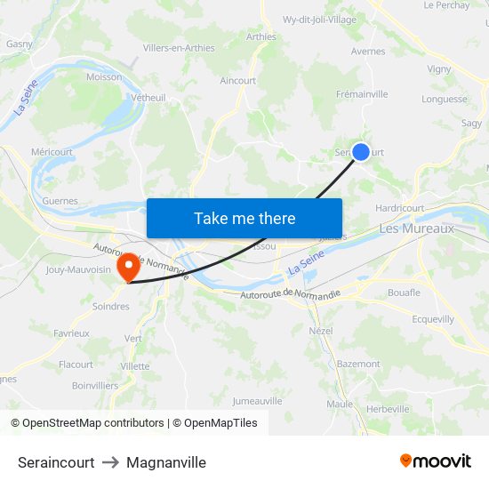 Seraincourt to Magnanville map
