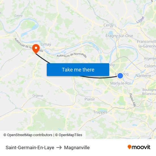 Saint-Germain-En-Laye to Magnanville map