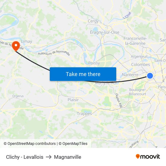 Clichy - Levallois to Magnanville map