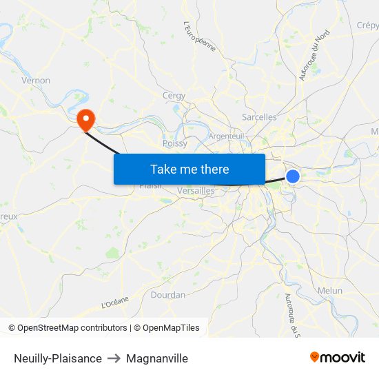 Neuilly-Plaisance to Magnanville map