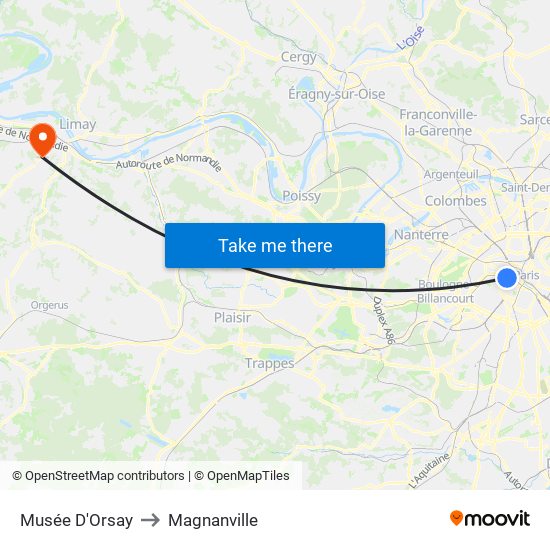 Musée D'Orsay to Magnanville map