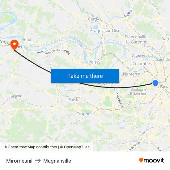 Miromesnil to Magnanville map