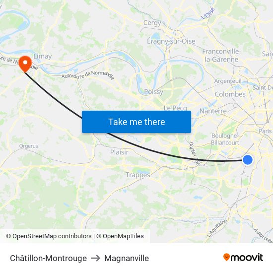 Châtillon-Montrouge to Magnanville map