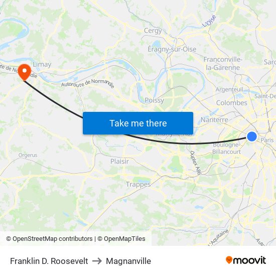 Franklin D. Roosevelt to Magnanville map