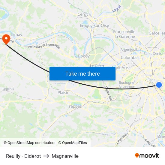 Reuilly - Diderot to Magnanville map