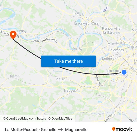 La Motte-Picquet - Grenelle to Magnanville map