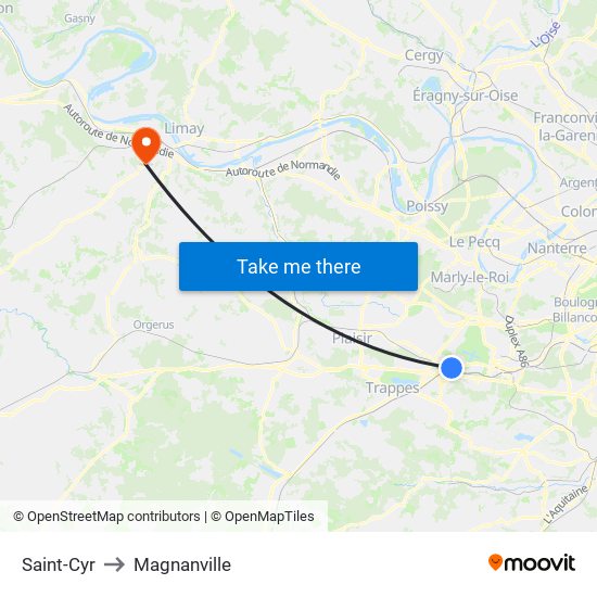Saint-Cyr to Magnanville map